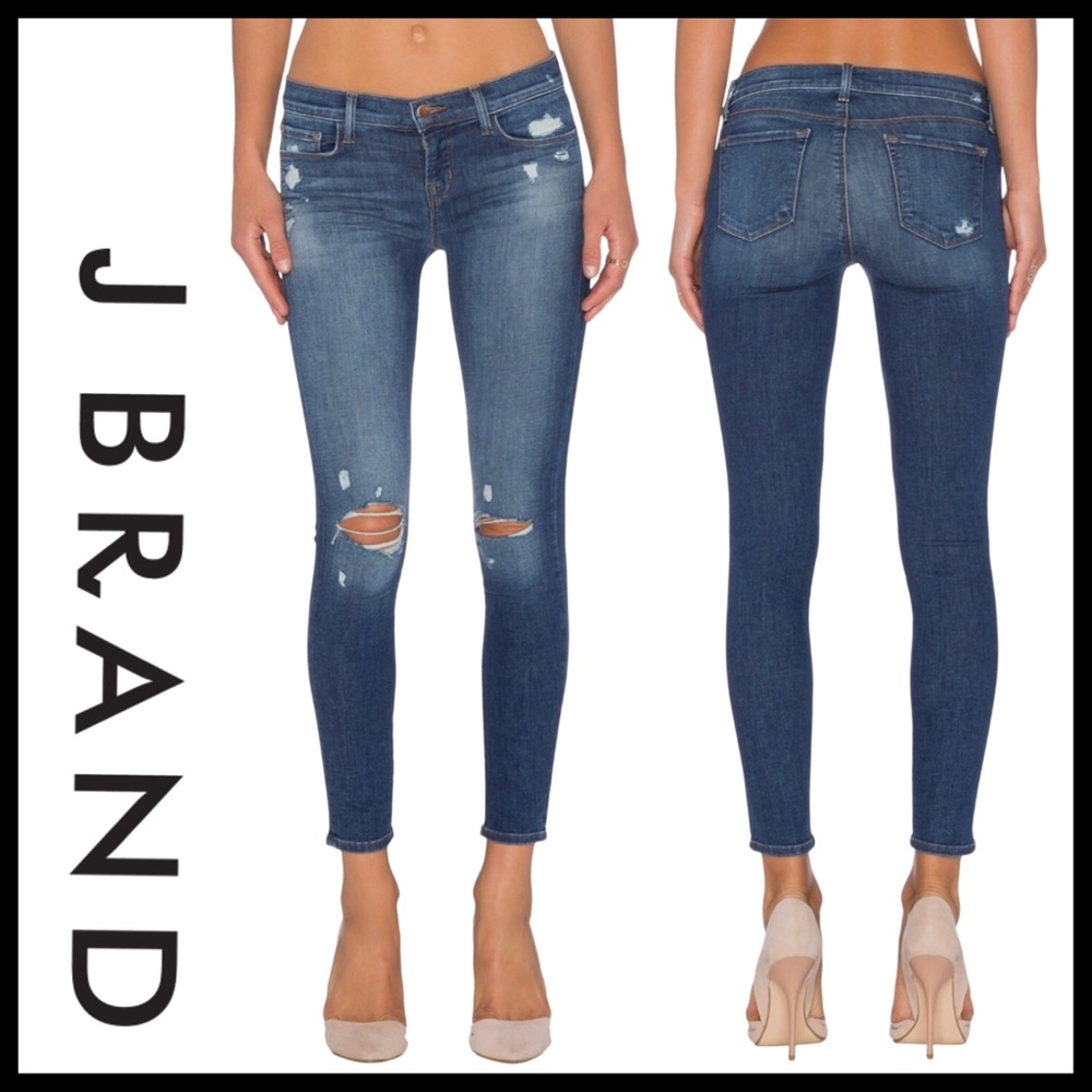 J Brand Premium Women’s Skinny Crop (Affinity Destruct) Denim Jeans Size 25